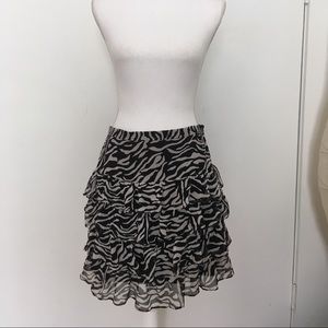 Zebra print ruffled skirt